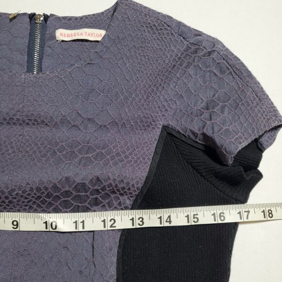 Rebecca Taylor Snake Jacquard Fit and Flare Knit Dress Size S Short Sleeve Women - Picture 7 of 10